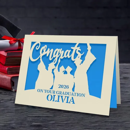Miniatura 2 de EDSG Tarjetas de graduación personalizadas, felicitaciones, regalo de graduación, suministros de decoración de graduación, corte de papel láser
