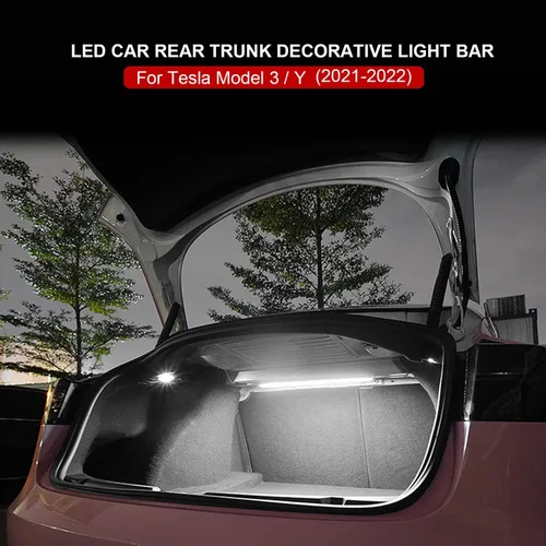 Miniatura 4 de Tira de luz LED para Tesla modelo 3, luz LED para maletero de automóvil, luz de atmósfera, modificación interior, accesorios de barra de luz