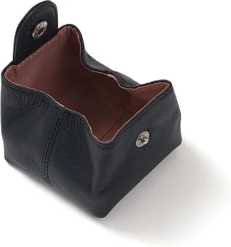 Miniatura 35 de Cockatoo Monedero de cuero genuino para cambio, mini billetera con bolsillo a presión para hombres y mujeres, Rojo (Aurora Red), Casual