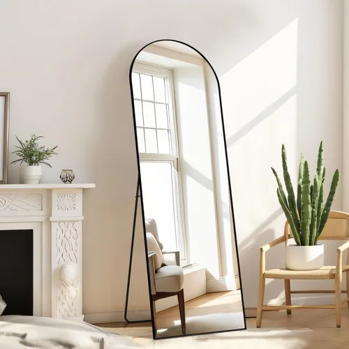 Miniatura 6 de Espejo arqueado de longitud completa, espejos de pared mejorados de 16 x 59 pulgadas con vidrio inastillable, para colocar de pie, colgar