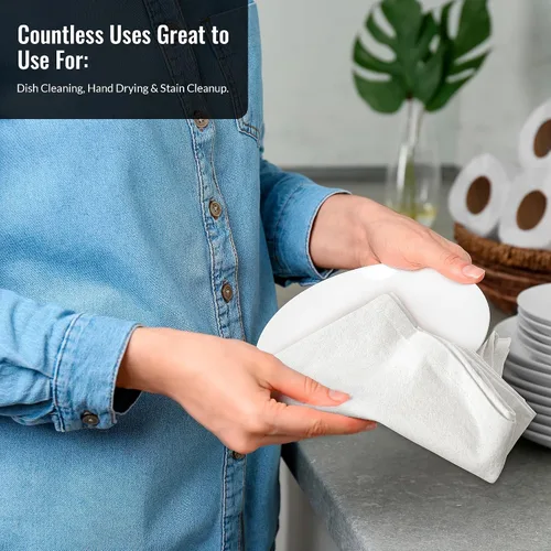 Miniatura 3 de ROYALE LINENS Paquete de 12 toallas de cocina blancas de 33 x 38 pulgadas, 100 % algodón, a prueba de pan, colado de queso, hornear, limpieza, Blanco