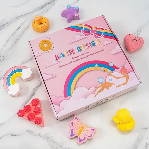 Miniatura 9 de Juego de 9 bombas de baño XXL con juguetes sorpresa para niños, juego de regalo de cumpleaños para niñas y niños, regalo ideal para el día