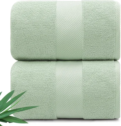 Miniatura 9 de Alusa Home - Toallas de baño ultra suaves y afelpadas de viscosa de bambú - 700 g/m² Paquete de 2 - Extra grande 70x35 pulgadas - Super absorbente