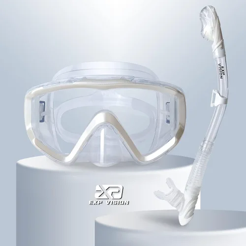 Miniatura 11 de Juego de esnórquel Pano de 3 ventanas, equipo de esnórquel para adultos, gafas de esnórquel profesionales, máscara de buceo antivaho, gafas