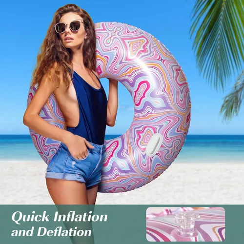 Miniatura 5 de HeySplash Flotadores de piscina, tubos de piscina para adultos, flotadores inflables divertidos para piscina, playa, lago, río, fiesta, decoración