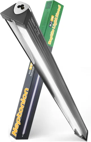 Luz UVB para reptiles T5 de 34.5 pulgadas con accesorio y bombilla UVB 5.0 de alto rendimiento con capucha para terrarios, reptiles que toman el 5.0