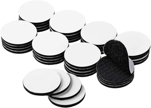 BRAVESHINE 36 cintas adhesivas adhesivas – Adhesivos redondos de gancho y bucle – Almohadillas pesadas de doble cara para alfombras, cintas de