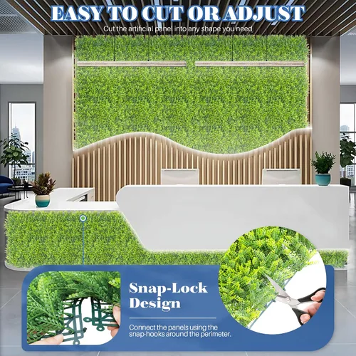 Miniatura 4 de ECOOPTS Valla de hiedra artificial de 20 x 20 pulgadas, panel de vegetación de boj beige para decoración de hiedra para el hogar, patio