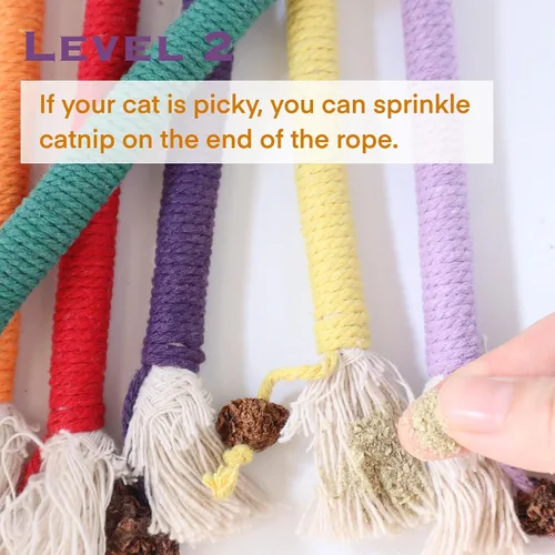 Miniatura 4 de Juguetes para gatitos, juguete masticable para limpieza de dientes, juguetes de cuerda de hierba gatera para gatitos de interior, juguetes