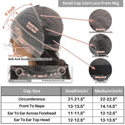 Miniatura 4 de ALHER Peluca de cabello humano corto estilo Bob, pelucas de encaje frontal transparente de 13 x 4 pulgadas, densidad del 180 % para mujeres