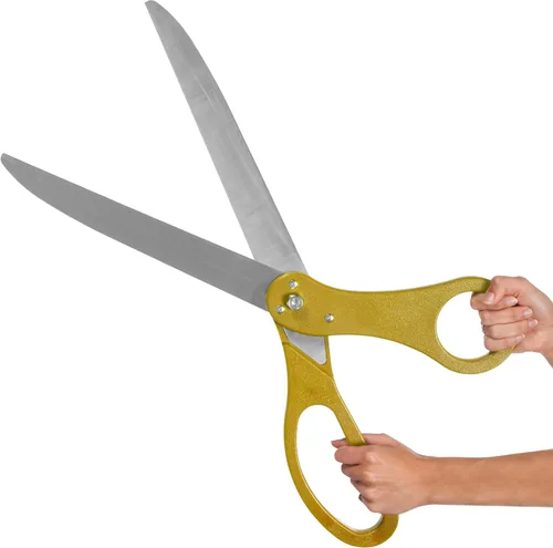 Tijeras doradas de 25 pulgadas para gran apertura, tijeras grandes y resistentes de 25 pulgadas para ceremonia de corte de cinta, tijeras de corte