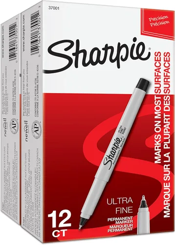 Miniatura 6 de Sharpie Marcadores permanentes, punta ultrafina, negro, 24