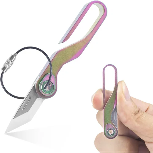 Miniatura 9 de ThruNite Llavero pequeño de aleación de titanio, herramienta EDC para llaves, mini cuchillo plegable de bolsillo con llavero, organizador de llaves