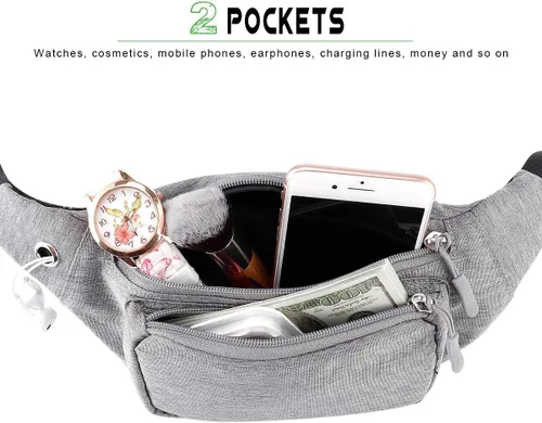 Miniatura 4 de XEYOU Riñonera unisex para correr con hebillas ajustables, bolsa de cintura ligera para deportes, senderismo, pasear al perro, cinturón para guardar