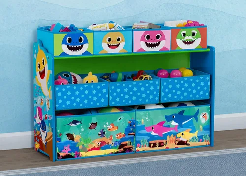 Miniatura 2 de Baby Shark Deluxe - Organizador de juguetes de diseño y almacenamiento de 9 contenedores por Delta Children, certificado Greenguard Gold