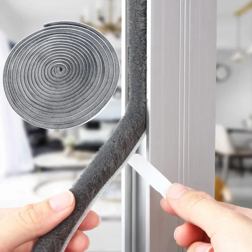 33 pies de burlete autoadhesivo tipo cepillo para ventanas corredizas y laterales de marcos de puerta, tira de sellado de burletes (33 pies 0.35''