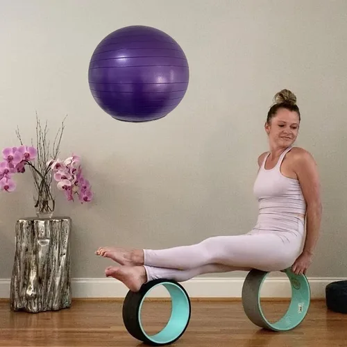 Miniatura 8 de Soporte de bola de ejercicio de acero inoxidable montado en la pared, estante resistente para pelotas de yoga, soporte de exhibición de bolas