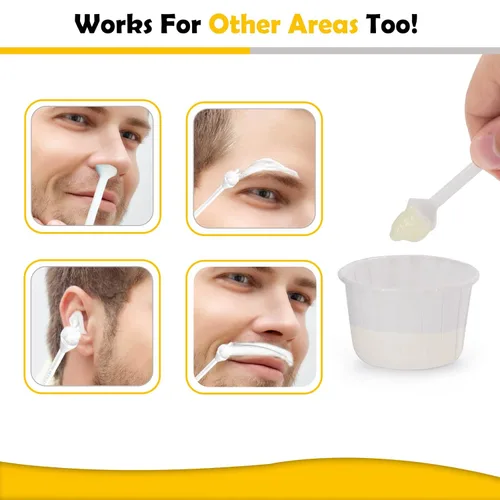 Miniatura 5 de Kit de cera de nariz de 4.23 oz, kit de cera para el cabello de la nariz con 40 aplicadores, kit de depilación de nariz rápido e indoloro para 4.23