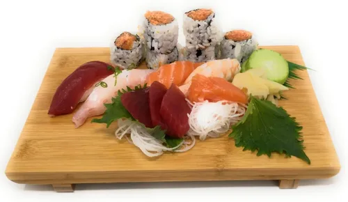 Miniatura 9 de Sashimi - Plato de bambú para servir sushi, vajilla de estilo japonés, bandeja de corte de bambú (juego de 3)