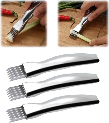 Shred Silk The Knife, 2026 Nuevo cuchillo multifuncional de acero inoxidable picado de cebolla verde, herramienta de rebanar de cocina para 3