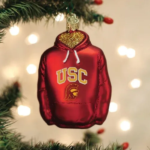 Miniatura 3 de Old World Christmas USC - Adorno de cristal soplado con capucha para árbol de Navidad, decoración navideña hecha a mano, colección universitaria