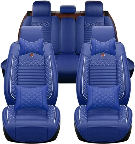 Miniatura 10 de Juego completo de fundas de asiento de automóvil compatibles con Suzuki Grand Vitara 2000-2013, piel sintética, respaldo alto, delantero y trasero