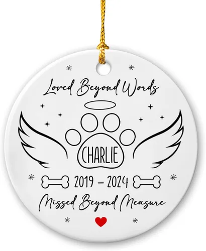 Miniatura 14 de Adorno de Navidad cardenal rojo conmemorativo personalizado, adorno de cerámica cardenal enviado del cielo, adorno de recuerdo para la pérdida de un