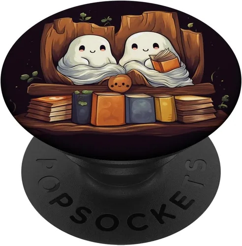 Miniatura 6 de Libros de lectura de fantasmas, diseño de Halloween, para adolescentes, niñas, mujeres, PopSockets MagSafe PopGrip para iPhone
