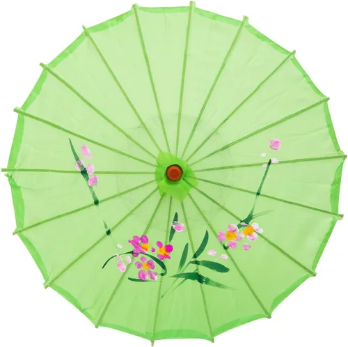 Sombrilla japonesa china de 22" para niños, para bodas, fotografía, disfraces, cosplay, decoración y otros eventos Verde
