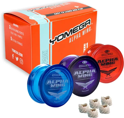 Yomega Yoyo de ala alfa 3X, yoyo de eje fijo diseñado para principiantes. Juego de trucos de cuerdas y entusiastas del eje fijo (clásico)