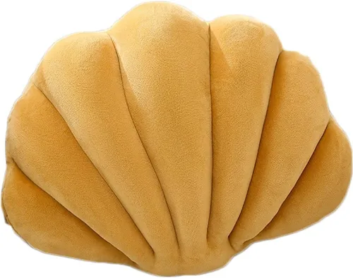 Almohada de conchas de color rosa, coloridas, de felpa, linda, creativa, decoración de oficina en casa para niñas y amigos, regalo (camello, 13.8 x
