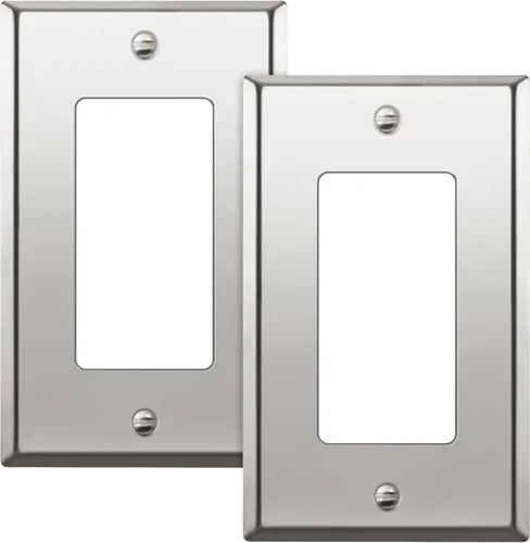 Miniatura 23 de ENERLITES Placa de pared de metal con interruptor decorativo triple, cubierta de tomacorriente de acero inoxidable, resistente a la corrosión, acero