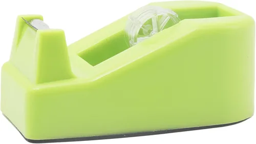 Dispensador de cinta adhesiva para escritorio, accesorios de escritorio resistentes con diseño floral, base antideslizante compensada, color verde