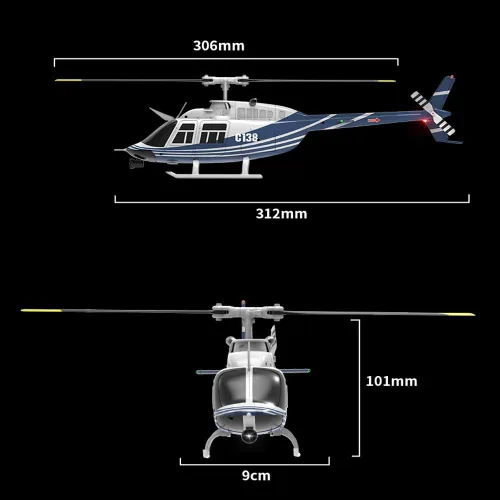 Miniatura 6 de Helicóptero RC sin Ailerons 6CH 6 ejes giroscopio altitud flotante Localización de flujo óptico con un clic de despegue y aterrizaje para adultos