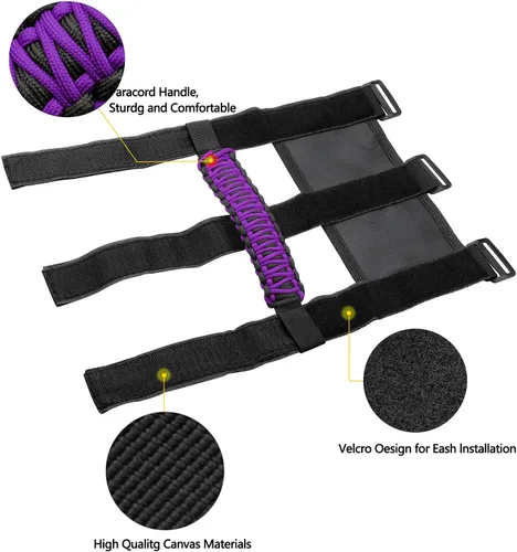 Miniatura 2 de 4x asas de agarre de barra enrollable para Jeep Wrangler YJ TJ JK JKU JL JLU Sports Sahara Freedom Rubicon Unlimited X Gladiator JT 1955-2022 UTV