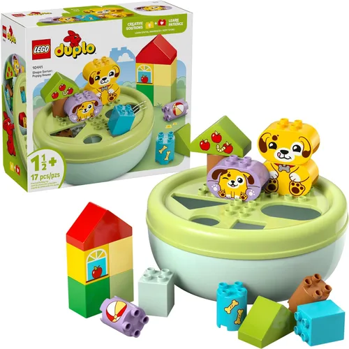 LEGO DUPLO Mi primer clasificador de formas: juguete sensorial de casa de cachorro para niños pequeños - Juego de aprendizaje y clasificación de