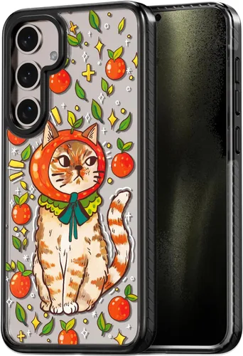 Miniatura 27 de Rosarnnah Funda compatible con Samsung Galaxy S24 Ultra, bonita estética, a la moda, divertida funda con estampado de gatito y gato, duradera a