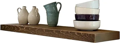 Miniatura 13 de joelsantiques Estantes flotantes de madera de 24 pulgadas para pared, 24 x 10 x 2 pulgadas, madera natural maciza de alta gama, soporte resistente