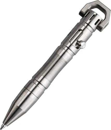 Miniatura 13 de MecArmy TPX8 Mini bolígrafo táctico de titanio y latón con llavero táctico con llavero 1 D (latón)