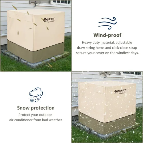 Miniatura 6 de COSFLY - Funda para Aire Acondicionado para Unidades Externas - Cubierta de AC Duradera, Tela Resistente al Agua, Diseño a Prueba de Viento