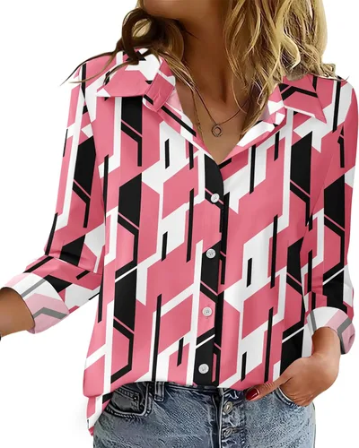 Miniatura 18 de Zeagoo Blusa para mujer, de manga larga, con botones, casual, ligera, lisa/estampada