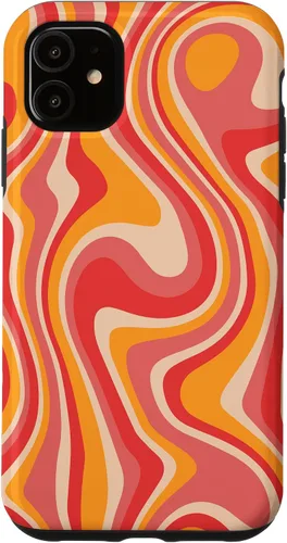 Miniatura 8 de iPhone 11 Pro Max Retro Groovy Liquid Swirl Hippie 70's 80's Psychedelic Phone Case