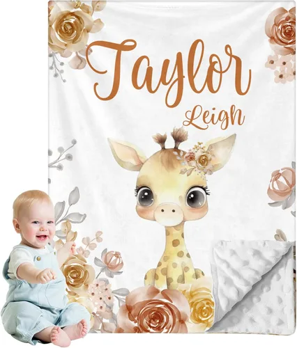 Miniatura 13 de Manta de bebé personalizada para niños, nombre personalizado con diseños de ratón, franela suave con respaldo de puntos de doble capa, manta 19 Ratón