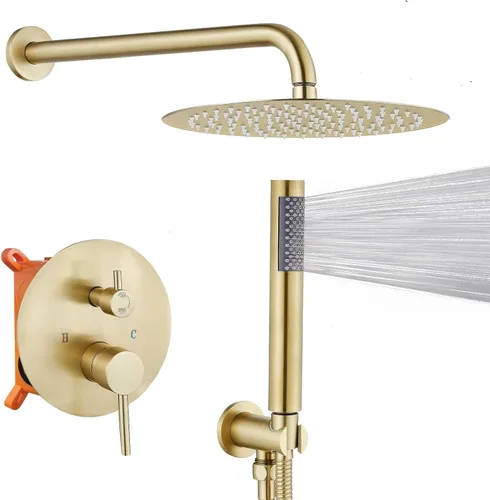 Miniatura 10 de SaniteModar Cabezal de Ducha, Sistema de Ducha de Baño de 10 Pulgadas, Cabezal de Ducha Cuadrado de Lluvia Multifunción, Kit de Ajuste de Cabezal