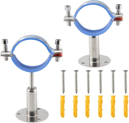 Miniatura 11 de Soporte de tubo de montaje en pared de acero inoxidable 304, abrazadera de tubo ajustable, soporte de correa de tubo de soporte fijo para tubos
