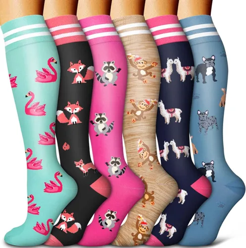 COOLOVER Calcetines de compresión para mujeres y hombres, ideales para circulación, correr, atletismo, recuperación, enfermera, viajes