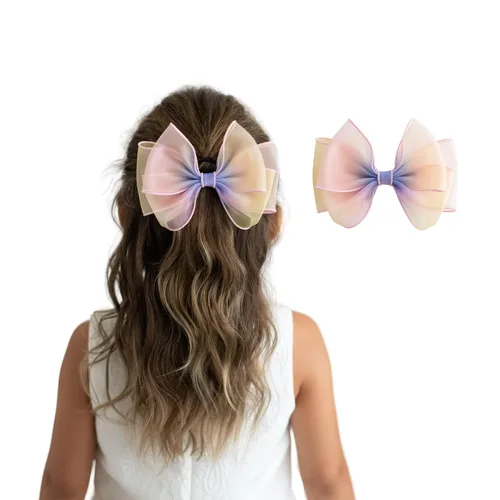 Miniatura 14 de 2 pinzas para el cabello con lazo grande para niñas y mujeres, accesorio elegante para el cabello para cumpleaños, uso diario, vacaciones y fiestas