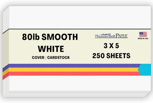 Miniatura 27 de 200 hojas de papel para tarjetas blanco brillante liso de 80#, 10,2 x 22,9 cm (4 x 9 pulgadas) Tamaño de inserción para sobre #10 - 36 kg/libra