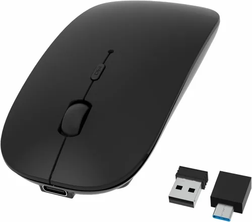 HOTDREAM Ratón inalámbrico Bluetooth recargable para MacBook Pro/Air/iPad Air/iPad Pro/portátil/tableta/iPhone/PC, ratón Bluetooth 5.2/3.0 y modo