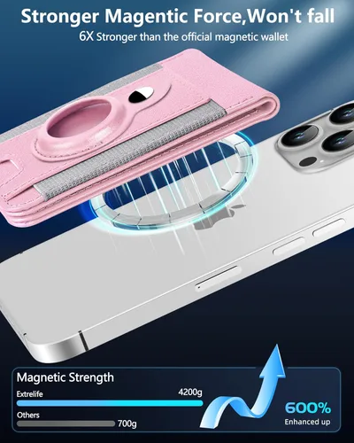 Miniatura 5 de ExtreLife para Cartera Magsafe con Soporte para Airtag, Cartera Magnética para iPhone Serie 17/16/15/14/13/12, Soporte para 9 Tarjetas, Ventana